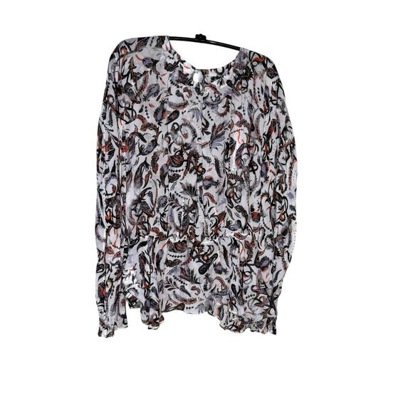 IRO New Voodoo Multicolor Long Sleeve Viscose Blouse Size 38 - Picture 4 of 10